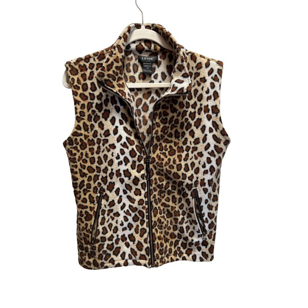 Lavon Petite Animal Print Vest  Medium